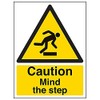 V Safety Caution Mind The Step Sign - Portrait -