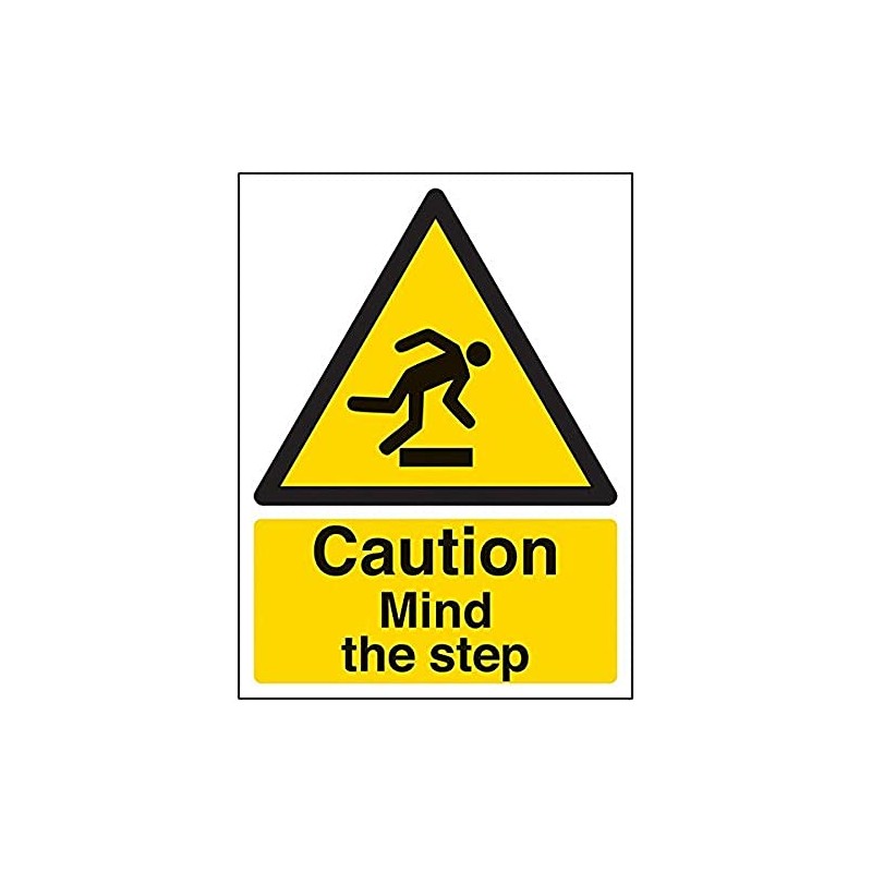 V Safety Caution Mind The Step Sign - Portrait -