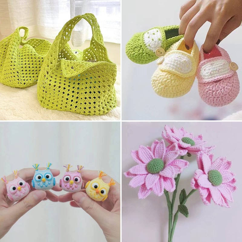 4 Skeins Soft Baby Cotton Yarn- Color V