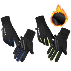 DKDDSSS 2 Pairs Kids Cycling Gloves Winter Thermal - Sports Gloves for Kids 4-12 Years Boys Girls - Grip Touchscreen Gloves for Kids Bike Mitts Riding Running Warm Outdoor Hiking Ski