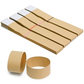 L LIKED Kraft Blank Currency Straps - Money Bands for Bill Wrappers, Self Adhesive Cash Organizer, 8 x 1.25 Inch (240 Bands)