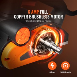 Happybuy Electric Hand Planer, 3-1/4" Width Corded Electric Hand Planer, 16500 RPM High-Speed Powerful Electric Handheld Planer for Woodworking, Chamfering, Smooth Finish Carpentry Tool, FCC-SDoC