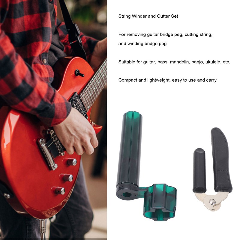 Guitar String Winder and Cutter Set Bridge Pin Peg Remover