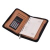 A6 Leather Notebook Notepad with Calculator Refillable Binder Notebook Zipped