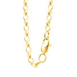 ANTOMUS® 18ct GOLD Plated Solid Sterling Silver Oval Link Belcher chain Made in England 40 inch