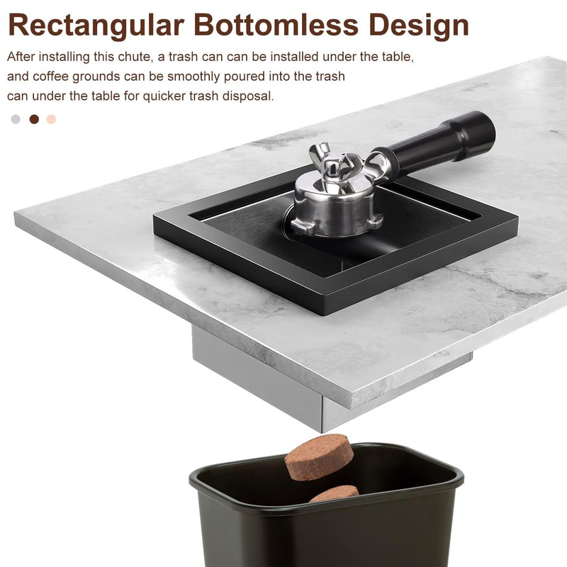 Bottomless Knock Box Espresso, Embedded Coffee Knock Box, Stainless Steel