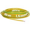 Kalitec 10 Metres H07V-K 1.5 mm² Green/Yellow Wiring Cable, Flexible