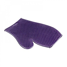 HORZE Rubber Grooming Glove - Purple - One Size