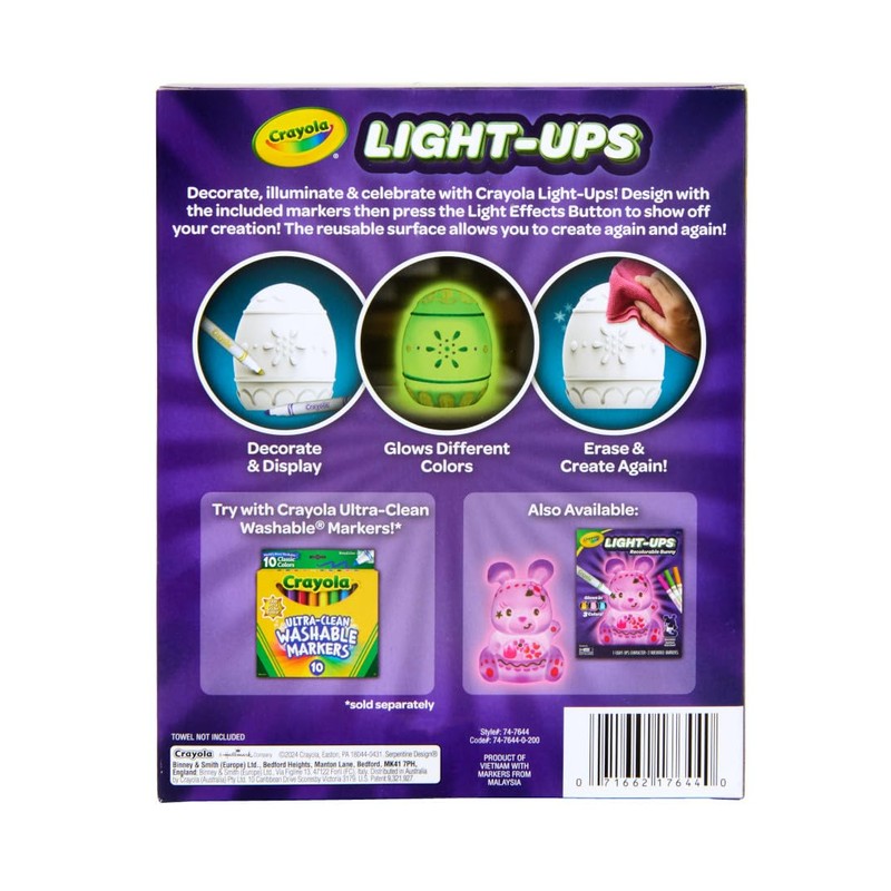 Crayola Light-Ups - Egg, Recolorable Light Up Egg, Easter Craft