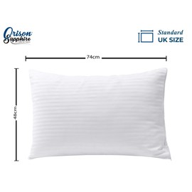 Orison Sapphire® Pillow Protectors 4 Pack | 100% Microfiber Ultra Soft Satin Stripe Pillow Cases | Anti Allergy & Anti Dust Mite, Breathable & Zipped White Pillow Covers | UK Standard Size 48x74 CM
