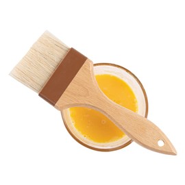 Restaurantware Pastry Tek Natural Wood 3" Wide Pastry/Basting Brush - with Boar Bristles - 9 1/2" - 1 count box