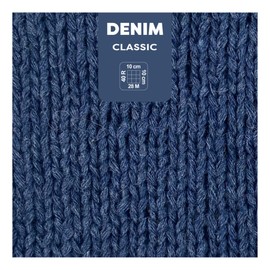 myboshi Denim, Vegan Denim Yarn, Recycled Cotton for Crochet and Knitting, 50% Recycled Denim, 50% Cotton (Organic), Label, 50 g, Ll 135 m Dark Blue (Classic), 4 Balls