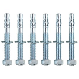 Metalsuberg 5/8"x6" Wedge Anchor by Zinced of Heavy-Duty Fastener for Cement and Concrete (6pcs Pack)