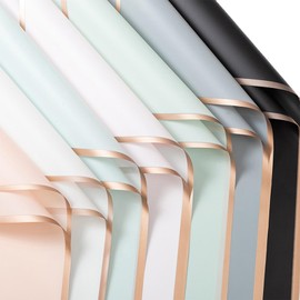 Selinear Wrapping Paper, Bouquet, 21 Sheets, 7 Colors, Thick, Waterproof, Wedding, Valentine's Day, Anniversary, Florist, Gift Shop, Crafts, DIY, Handicrafts, Wrapping Material, 22.8 x 22.8 inches (58