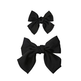 BEAUTY PLAYER Hair Pin, Ribbon, Large Barrette, Parent-child Group of 2 Pieces/Set, Bowknot Hair Clip, Hair Ornament, Hair Clip, Black