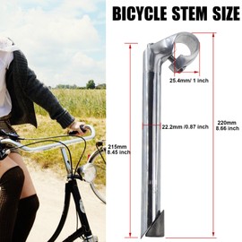 WEEROCK Bike Stem 22.2mm Aluminium Alloy Gooseneck Shape Bicycle Stem, Sliver