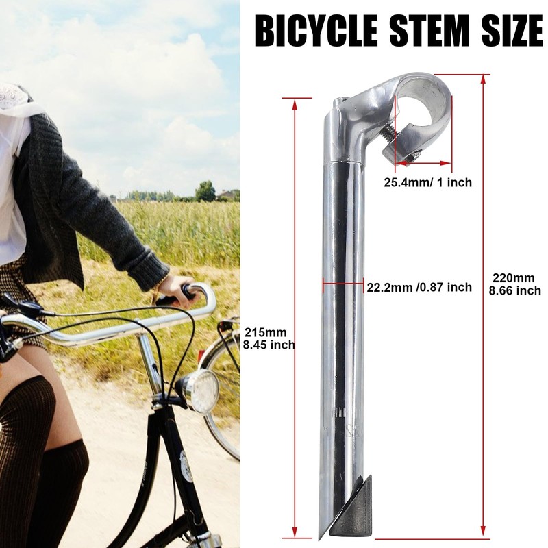 WEEROCK Bike Stem 22.2mm Aluminium Alloy Gooseneck Shape Bicycle Stem,