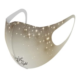 igsticker 005770 Design Mask, Set of 2, Polyester, Washable, Cloth Mask, XL Size, Men's, Luxurious, Christmas, Glitter