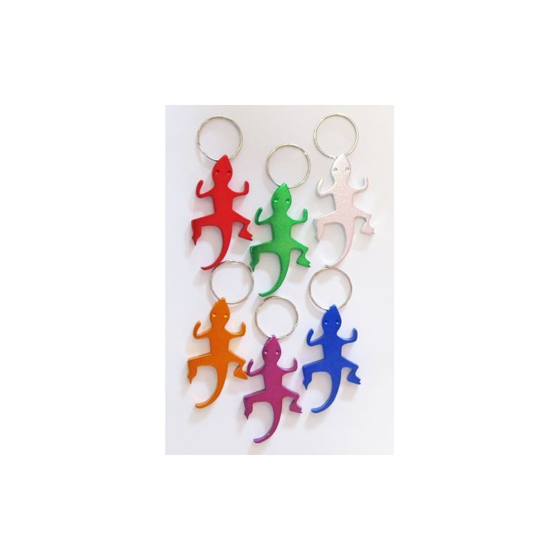 Aluminium Lizard Salamander Bottle opener Keyrings 12 units
