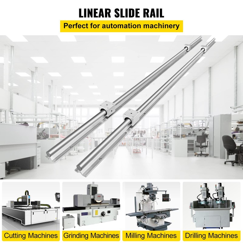 VEVOR Linear Rail, 2 PCS SBR 20-2200mm, Linear Guideway Rail,