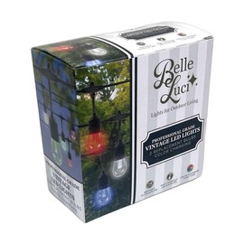 Holiday Bright Lights Belle Luci Set of 2 S14 Color-Changing LED Replacement Bulbs - Weatherproof E26 Base Bulbs for Outdoor Patio and String Light Displays