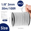 Elastic Bungee Cord 1/8" x 100ft, 3Pack with 50 Clips,