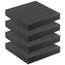 SENJEOK 4 PCS Black Foam Sheets, 11.8 x 11.8 x 2 Inch Polyethylene Packing Foam for Shipping, Moving