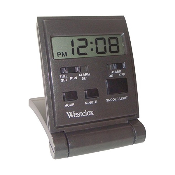 Westclox Travelmate Folding Alarm Clock, Black