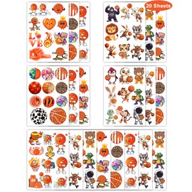 200 Pieces Cute Basketball Temporary Tattoos Stickers,20 Sheets Basketball Themed Tattoos Stickers Party Decoration Supplies Party favors for Kids Adults