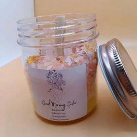 Make Him Crazy 8oz BATH SALT SOAK MAGNESIUM SULFATE (EPSOM SALT) INFUSED WITH JUICY FRUIT BLEND FRAGRANCE ADDED (CALENDULA FLOWER) BUDS W/ PINK HIMALAYAN SALT Body Care Soothing