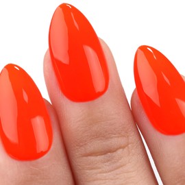 Imtiti Gel Nail Polish, 0.5 Fl Oz Neon Orange Red Gel Polish Soak Off LED UV Nail Gel Polish Nail Polish DIY Nail Art Starter Manicure Salon Gel Nail Women Girls