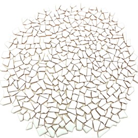 500g Irregular Ceramic Mosaic Tiles, 0.5-2cm, Small Mosaic Stones for DIY Mosaic Making, Craft, Hobby, Art, Home Decor, Wall Decoration (White)