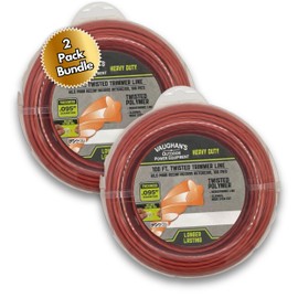 Vaughan's Master Line .095" Trimmer Line, 100ft | Red Twisted Polymer | Heavy-Duty Universal Weed Eater String for Gas & Electric & Battery Models | Made in The USA (2 Pack)