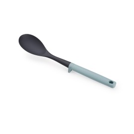 Joseph Joseph Duo Solid Spoon with integrated tool rest, Hygienic Cooking Kitchen Utensil for use with non-stick cookware, Opal