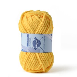 Chunky Chenille Yarn for Crocheting，Baby Yarn for Crocheting Soft Blankets，Bulky Yarns for Crochet Amigurumi，100g (74.3yds) Fluffy Velvet Yarns for Hand Knitting (Yellow)