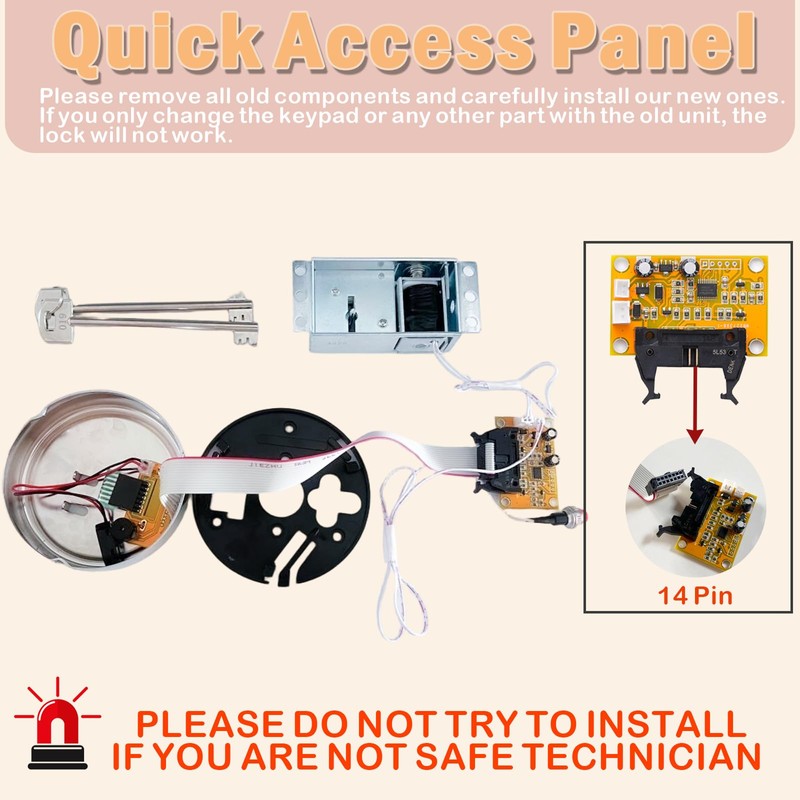 Gun Safe Lock Replacement Solenoid Lock with 2 Override Keys