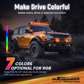 maXpeedingrods 3.5" Off Road Lights 160W 19200LM, Spot Light with 7 RGB Colors for Ambient, LED Lights Bar Fog Light, Side Shooter 270°Wide Range, for Jeep UTV Pickup ATV with Black Covers