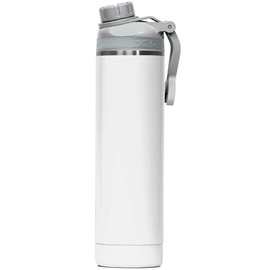 ORCA Hydra 22oz | Insulated, Stainless Steel Water Bottle with Powder Coat Finish & Silicone Grip Whale Tale Handle, Dishwasher Safe Sports Bottle — Pearl