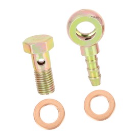 A ABSOPRO Banjo Hose Barb Bolt Fasteners 8 mm Banjo Bolt Washer Replacement for Motorcycles Cars Bronze Metal