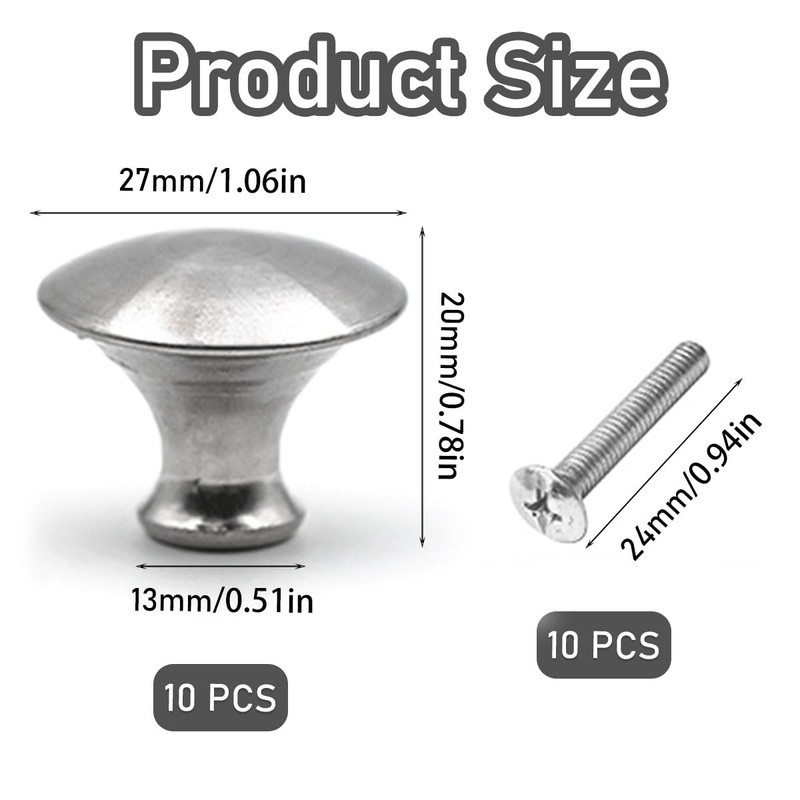 klahh 10Pcs Cabinet Knobs Cupboard Handles Knobs Round with 10