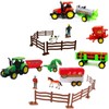 ECCRIS Farm Toys Tractor with Farm Animals Figurines and Fence