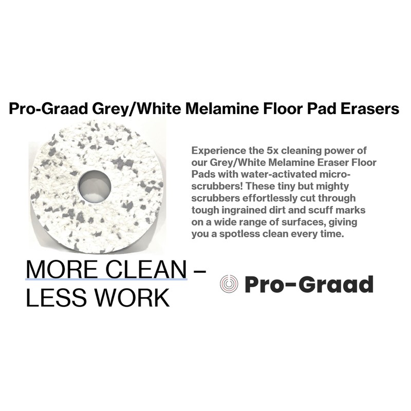 Pro-Graad 13” 330mm Grey/White Melamine Eraser Floor Pad, 68482, 5