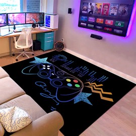 Bisdasdm Gamer Rug for Boys Cool Game Style Bedroom, Gaming Area Rugs Boys Room Decor, Video Games Bedroom Carpet for Teens, Controller Gamepad Player Standing Throw Doormats Yoga Mat - 40"x60"in