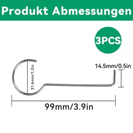 Pack of 3 Stainless Steel Drain Key, Drain Key, Lifting Hook, Sink Unblocker Tool, Hair Catcher, Lifting Hook for Drain Shower Channel, Drain Grille Puller, Kitchen Sink Duct Cleaning Hook