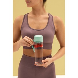Brabantia - Make & Take Water Bottle with Strainer 0.5L - Travel Drinking Bottle with Handle & Fruit Sieve - Leakproof - Infuser - Easy Filling - Transparent - Dishwasher Safe - Jade Green