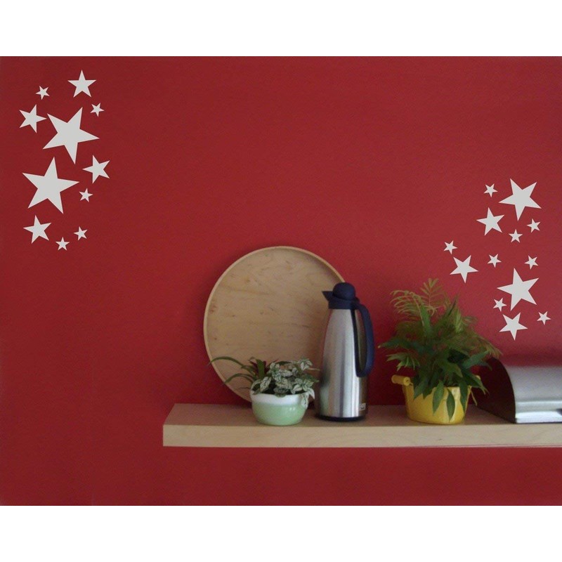 Samunshi® Wall Sticker Stars Set Filled 28 x 2.5 cm