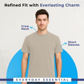 Men’s Cotton Round Neck T-Shirts|Tagless Premium Wear Affordable Daily Use Unisex Crew Tee| Khaki Color| Size XXL