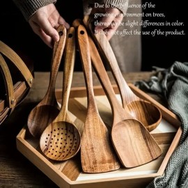 Unbranded Wood Utensil Set, Wooden Utensils for Cooking, Kitchen Utensils Set, 5pcs