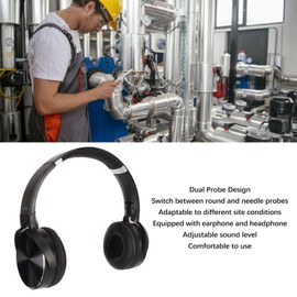 Water Leakage Detection, 20000X Amplification Pipe Leak Detector Kit, with Adjustable Earphone Headphone for Different Conditions, Sites, Indoor Outdoor (US Plug)
