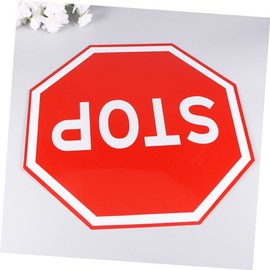 Tofficu 1pc Stop Traffic Sign Road Sign for Use Vintage Style Safety Notice for Bars Cafes and Dining Rooms Attention Alert Design